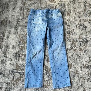 Heart print jeans